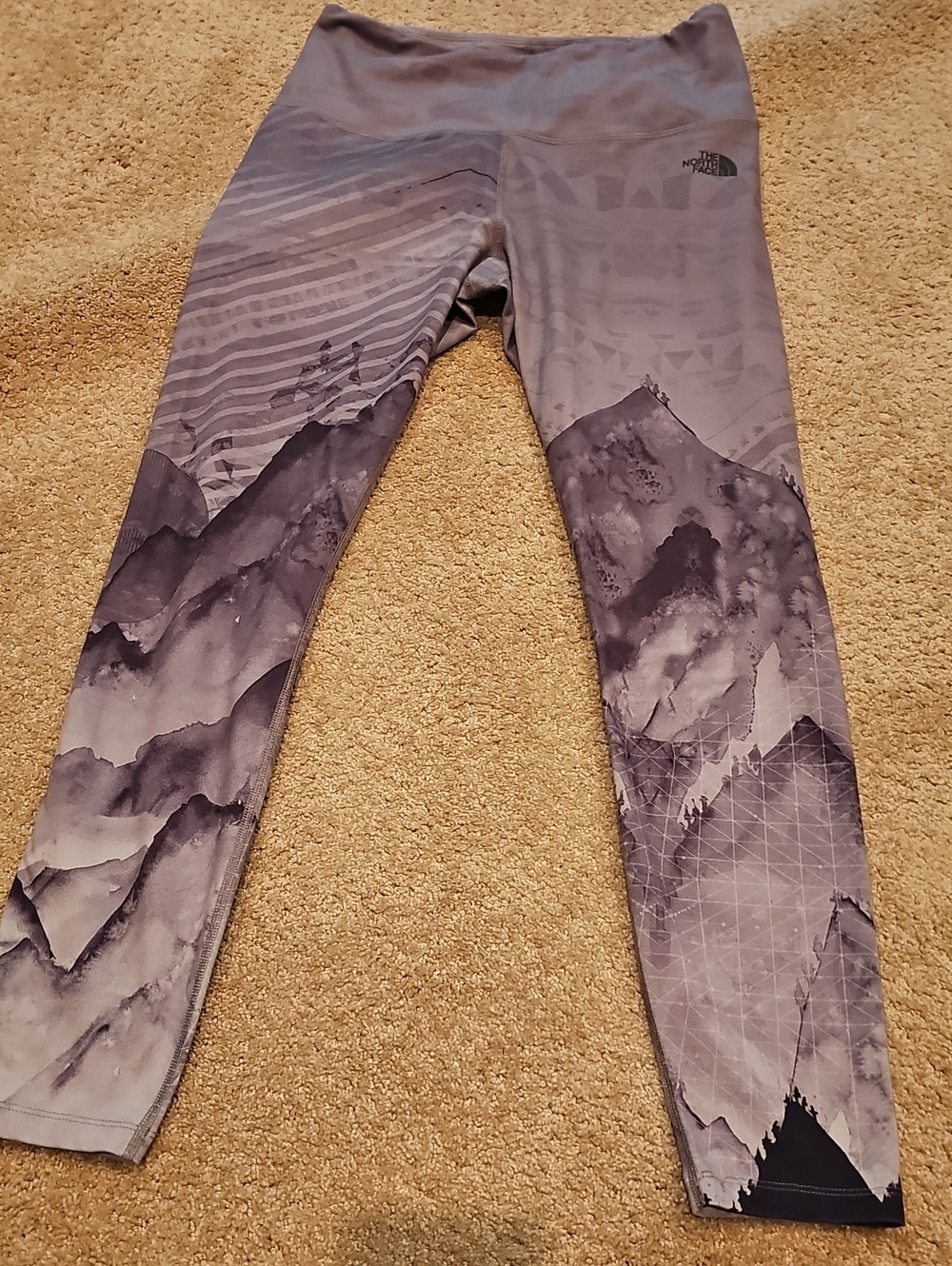 The North Face Purple Gray Mountain-Print Womens Leggings